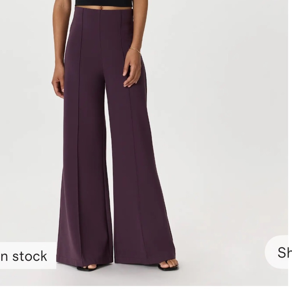 Ultra-Stretch Ponte Super Wide Leg Pants – Brown (XS, 30” Length